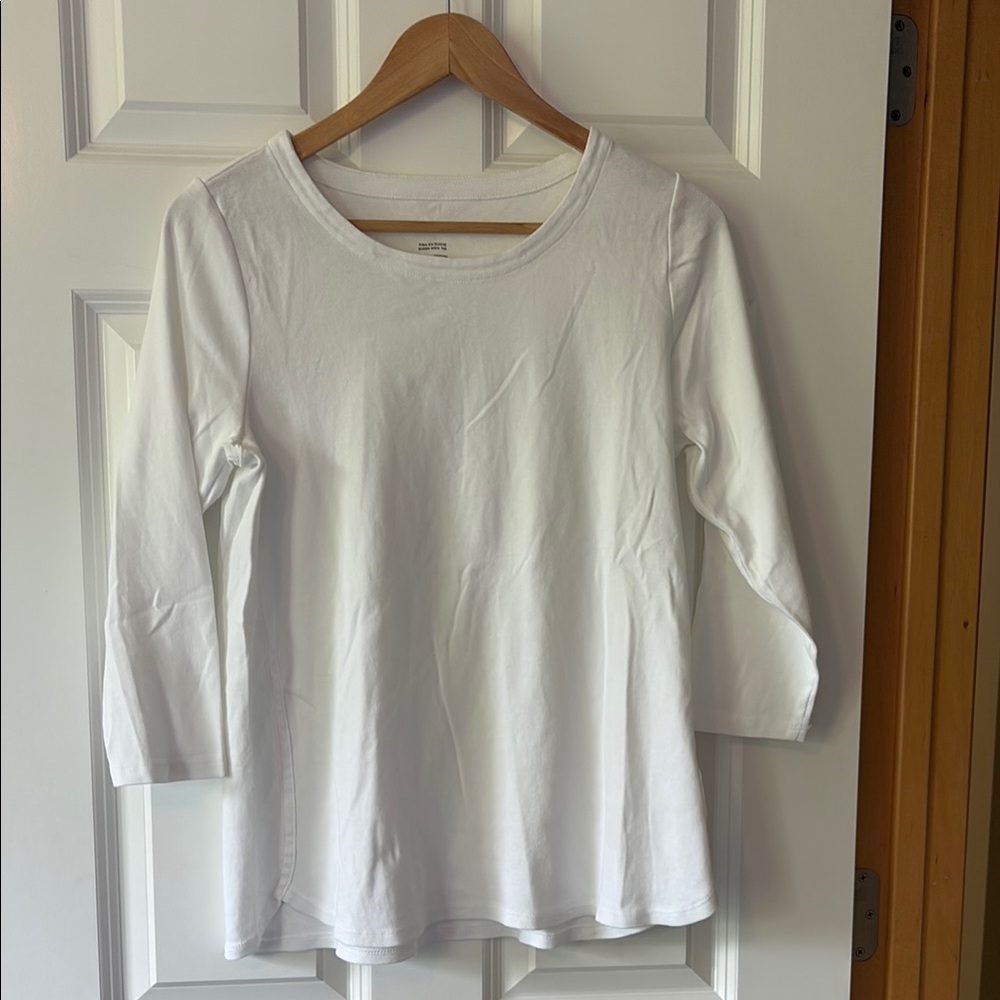 J. Jill White Fitted Long Sleeve Tee